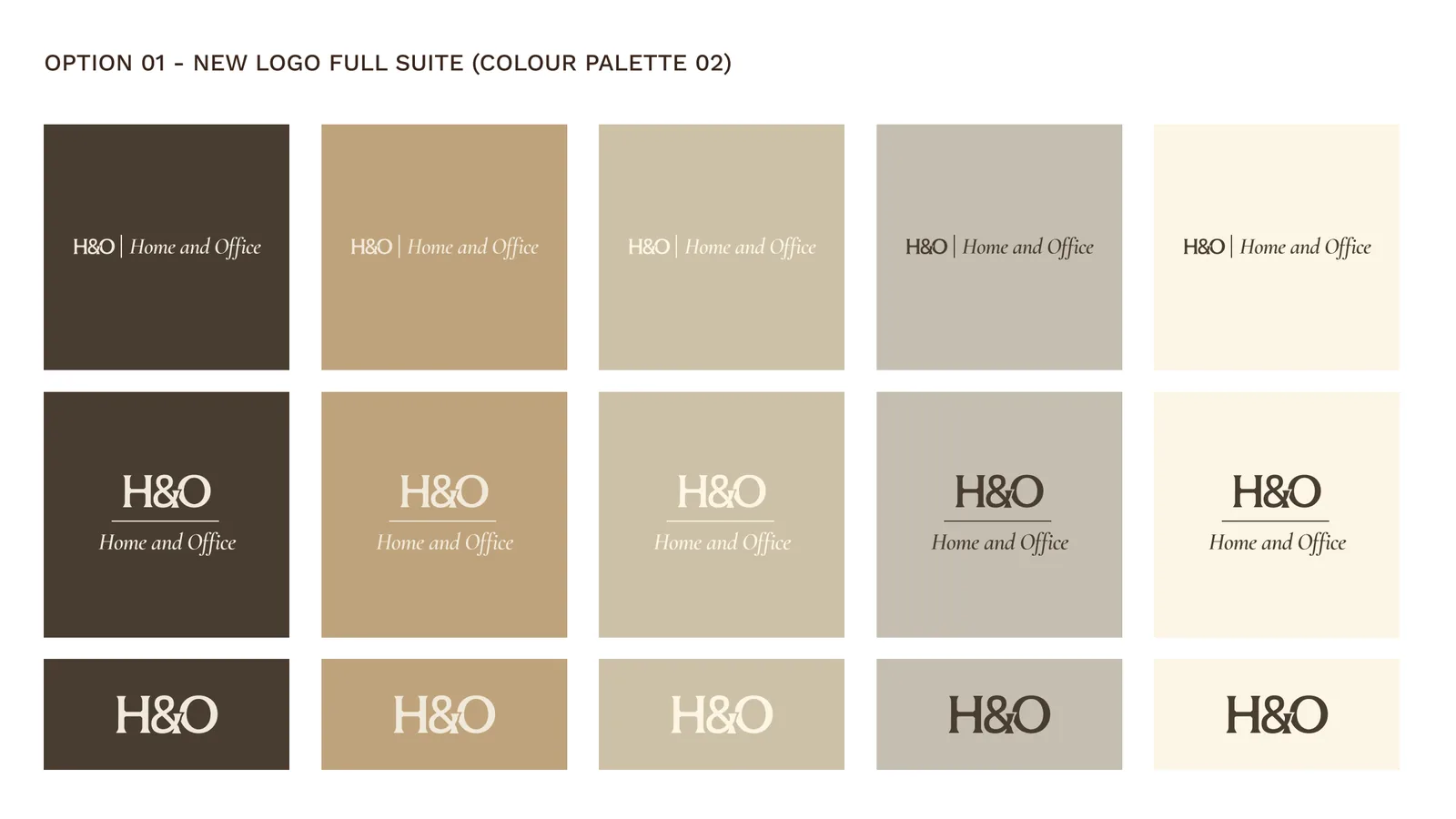 A logo suite explored across a warmer palette