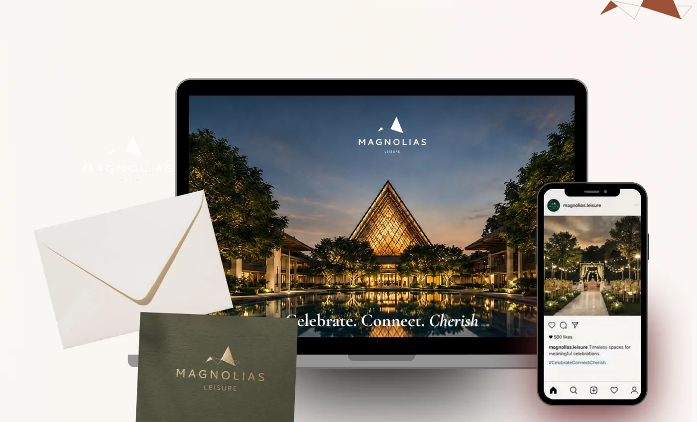Homepage concept on a laptop and phone, with an envelope and card