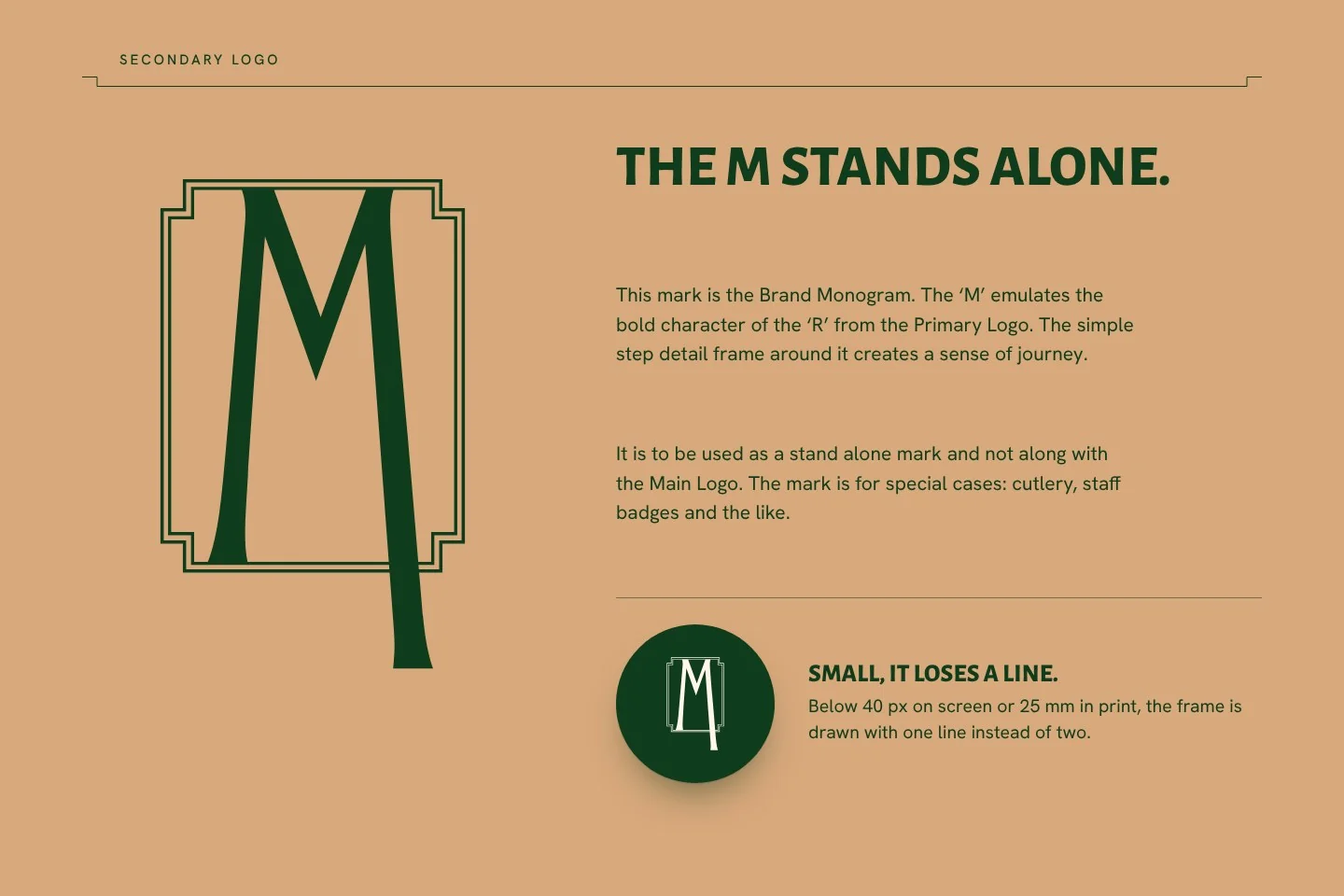 The monogram: a page of the brand book